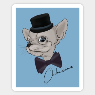 Chihuahua in a hat and bow tie Magnet